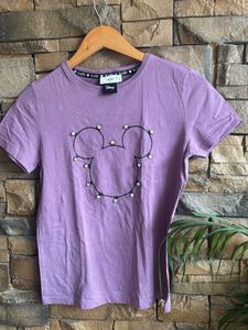 KAZO XS Purple Disney Mickey Embellished T-Shirt –