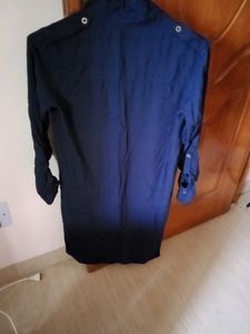Max Navy Blue Embroidery Tunics For Women