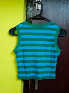 Sassafras Ribbed Sleeveless Crop Top
