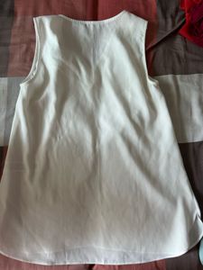 White Embellished Tank Top