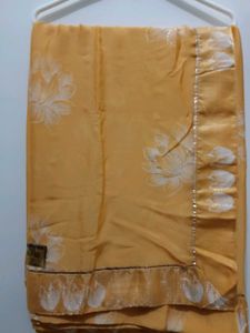Elegant Yellow Floral Saree