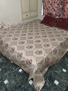 Double Bed Floral &amp; Geometric Print Bedding Set