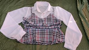 Plaid Cami Top with Long Sleeve Shirt