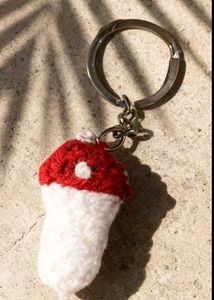 Crochet Mushroom Keychain