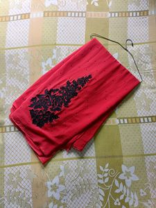 Red Embellished Saree