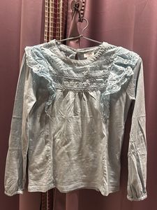 Cute Blue Long Sleeve Top