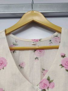 Pink Floral Print Top