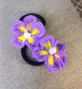 Crochet Purple 💜 Flower Hairbands