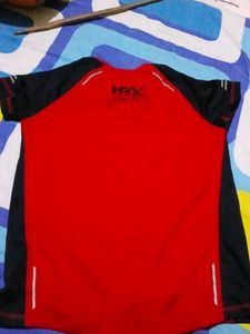HRX RUNNING Red &amp; Black Athletic T-Shirt
