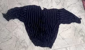 Navy Blue Crop Top