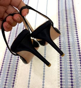 Sling back Black Heel With Embellishment