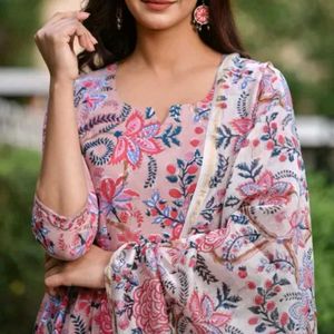 Floral Anarkali Kurta Set