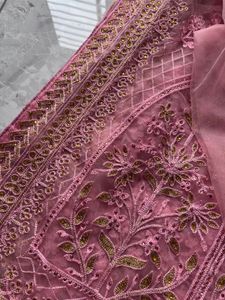 Pink Embroidered Saree