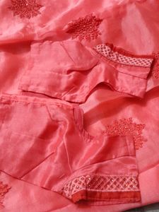 organza pink saree