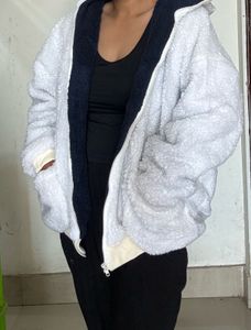 🩷Oversized Teddy White Hooded Jacket🩷