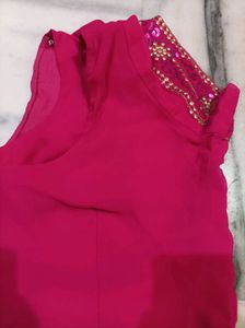 Elegant Pink Embroidered Saree