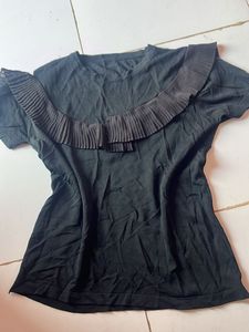 Elegant Black Ruffle Top