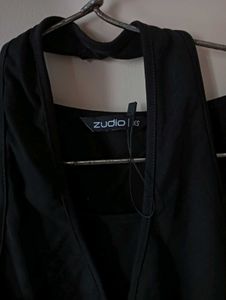Black Button-Front Top