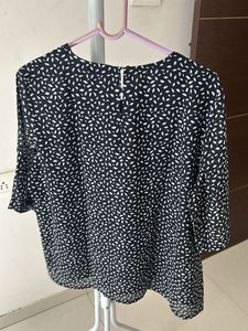 FabAlley Sheer Leaf Print Blouse