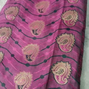 Purple Silk Saree With Simple Border