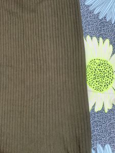 Olive Knit Midi Skirt