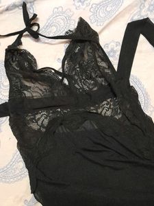 SEXY LINGERIE LONG SLIT GOWN🖤