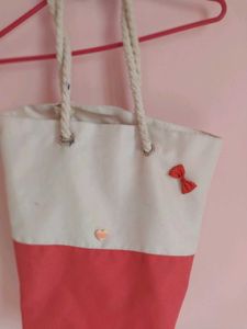 Cute Two-Tone Tote Bag