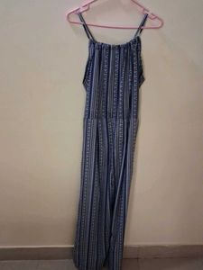 Blue Patterned Jumpsuit