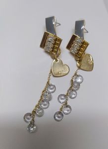 New Earrings With Heart And Diamonds