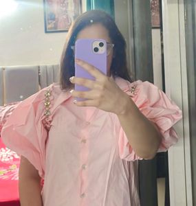 Brand New - Puff Sleeve Pink Top