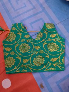 Green &amp; Gold Floral Blouse