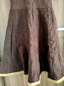Brown Embroidered Gown Hourglass Effect