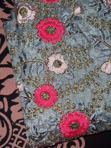 Multicolour Floral Embroidered blouse Fabric