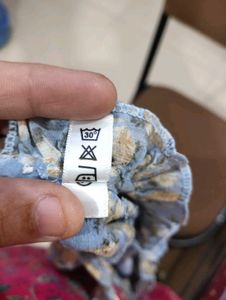 floral light sky blue colour top