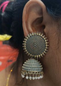 Antique Gold Jhumka Earrings