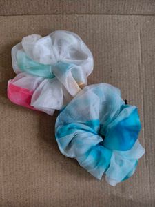 2 Organza Scrunchies