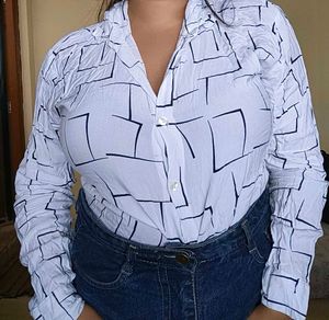 White Printed Shirt♥️