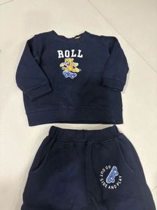 Boy's Navy "Roll" Sweatshirt Set