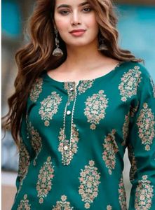 Elegant Green Printed Kurta