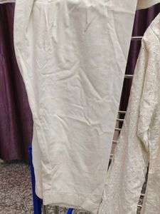 Elegant White Embroidered Kurta Set