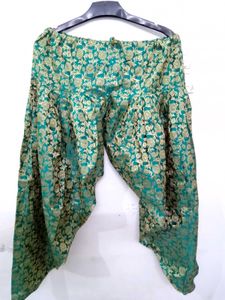 Banarasi Jacquard Green Floral Dhoti Salwar