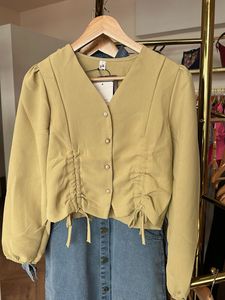 Cute light green Korean crop top