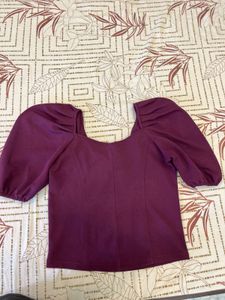 Purple Puff Sleeve Top