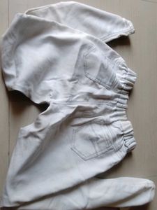 White Graphic Print Phant