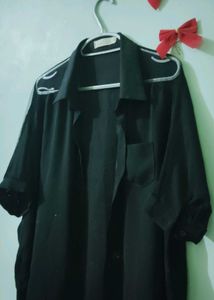 Black  Shirt With Transparent  Shoulders