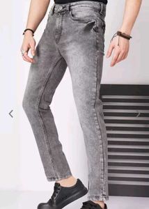 Gray Wash Denim Jeans