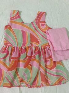 Girls' Ethnic Top and Bottom Set