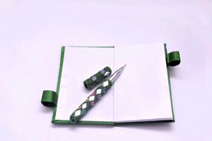 Handmade Mirror work lakh diery with pen