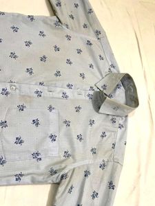 Mens Light Blue Printed Shirt