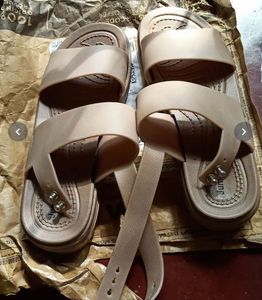 Tan Double Strap Sandals